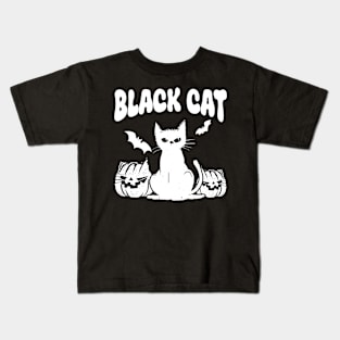 Cat What Black Cat halloween it is Kids T-Shirt